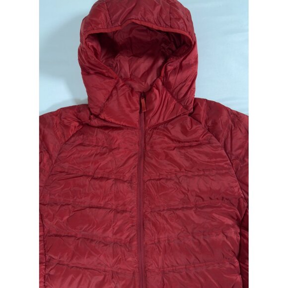 Uniqlo Ultralight Down Puffer Jacket Women L Red Packable Water-Repellent - Picture 6 of 9